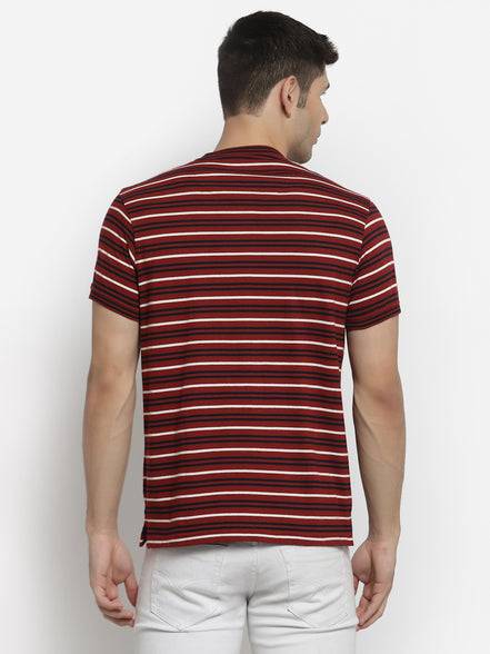 Maroon Henley Neck T-shirt