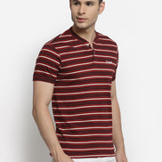 Maroon Henley Neck T-shirt