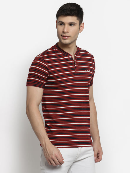 Maroon Henley Neck T-shirt
