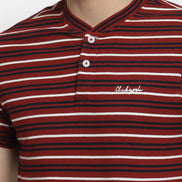Maroon Henley Neck T-shirt