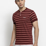 Maroon Henley Neck T-shirt
