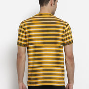 Mustard Yellow Henley Neck T-shirt