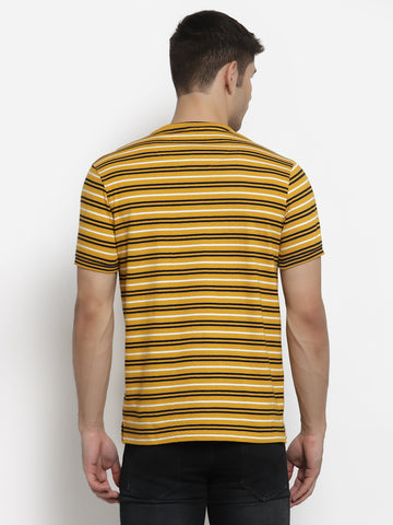 Mustard Yellow Henley Neck T-shirt