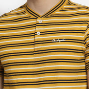 Mustard Yellow Henley Neck T-shirt