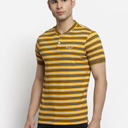 Mustard Yellow Henley Neck T-shirt