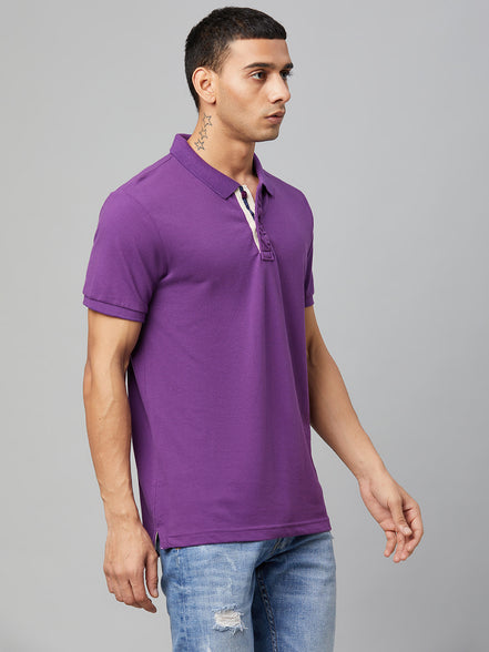 Purple Polo Neck T-shirt