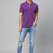 Purple Polo Neck T-shirt