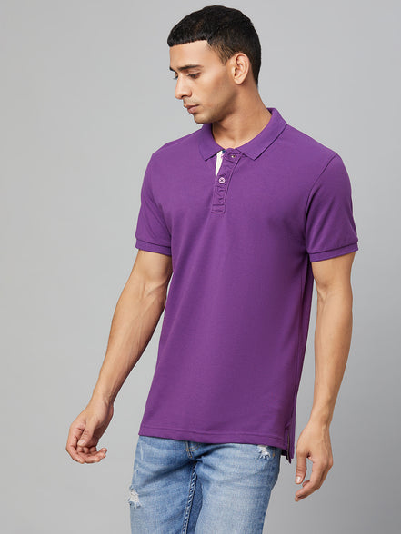 Purple Polo Neck T-shirt