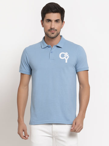 Blue Polo Neck T-shirt