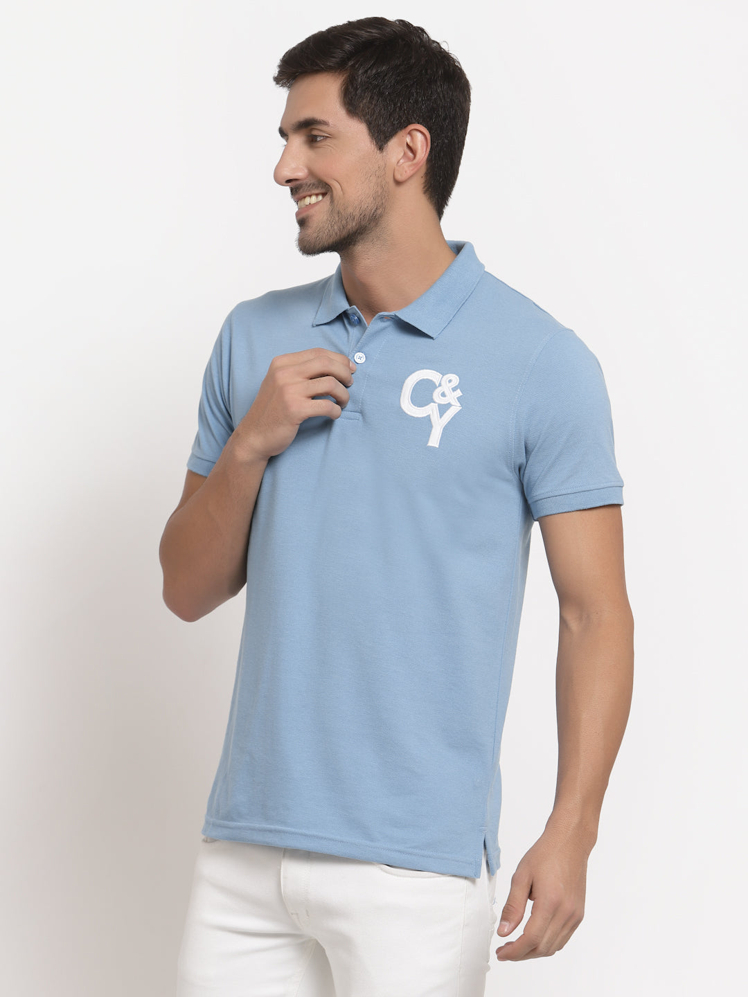 Blue Polo Neck T-shirt