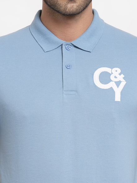 Blue Polo Neck T-shirt