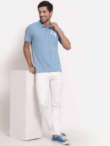 Blue Polo Neck T-shirt