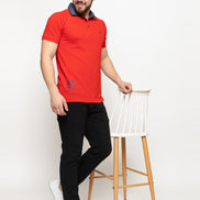 Red Polo Neck T-Shirt