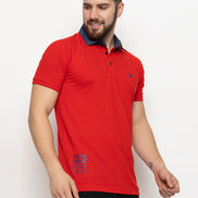 Red Polo Neck T-Shirt