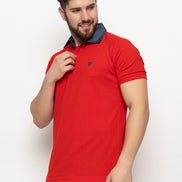 Red Polo Neck T-Shirt