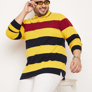 Mustard Striped Plus Size T-Shirt