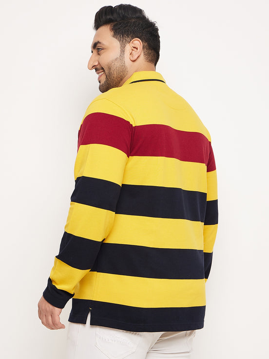 Mustard Striped Plus Size T-Shirt