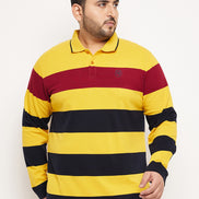 Mustard Striped Plus Size T-Shirt
