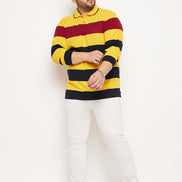 Mustard Striped Plus Size T-Shirt
