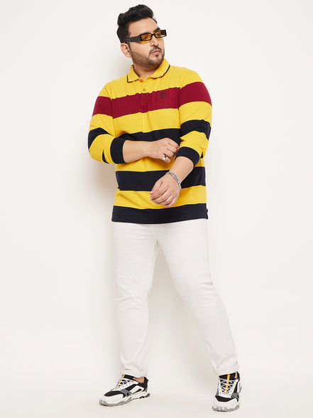 Mustard Striped Plus Size T-Shirt