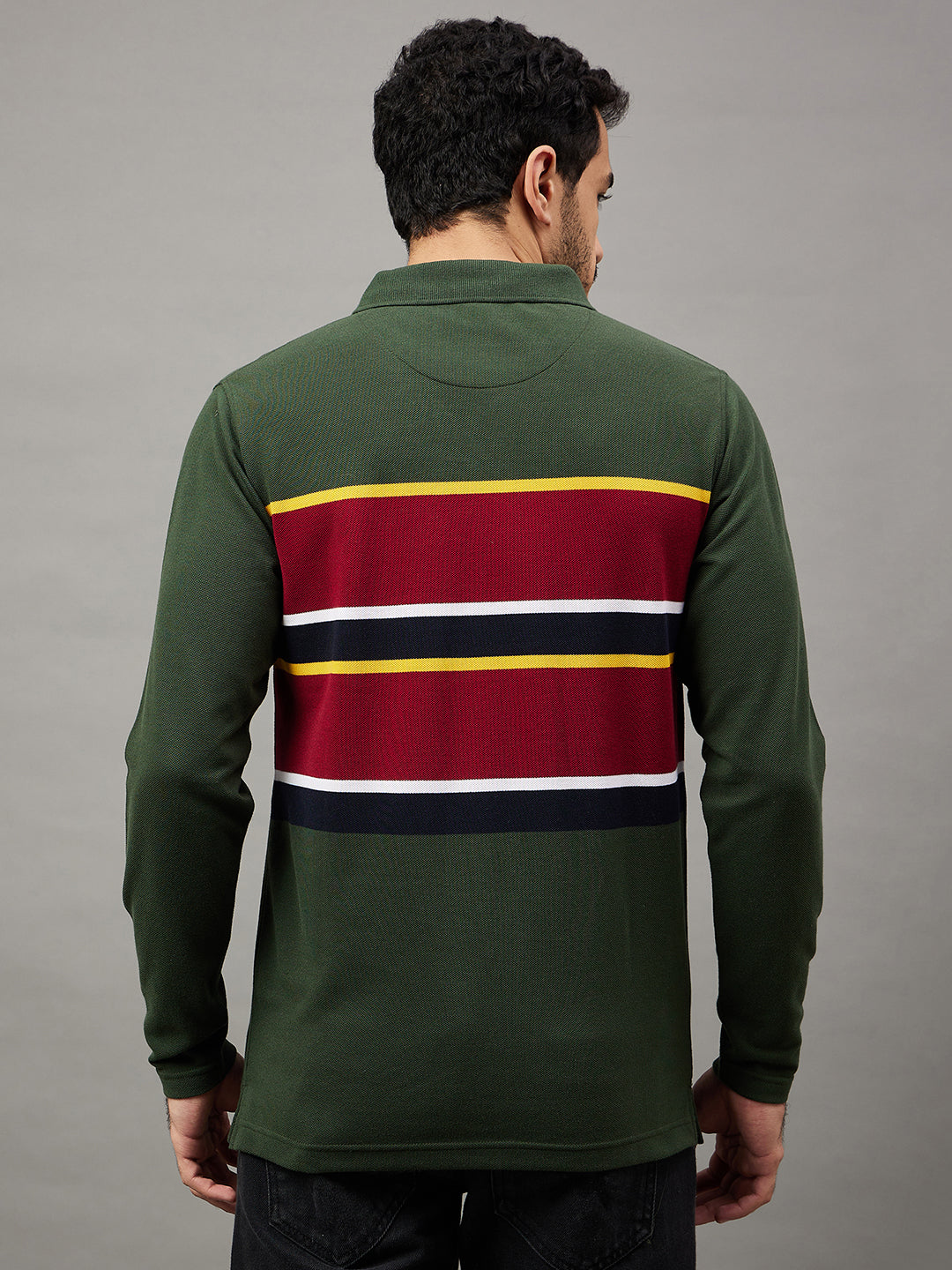 Bottle Green Striped T-Shirt