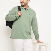 Green Solid Plus Size T-Shirt