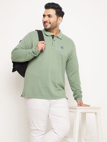 Green Solid Plus Size T-Shirt