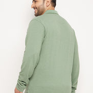 Green Solid Plus Size T-Shirt
