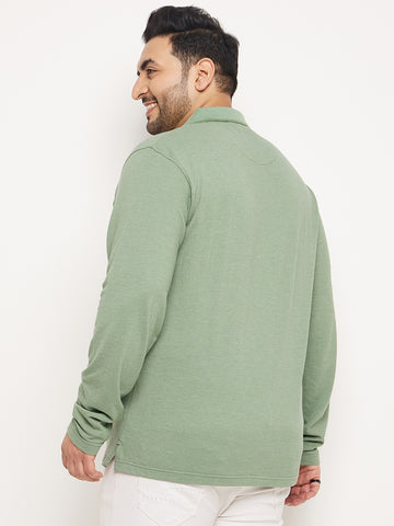 Green Solid Plus Size T-Shirt