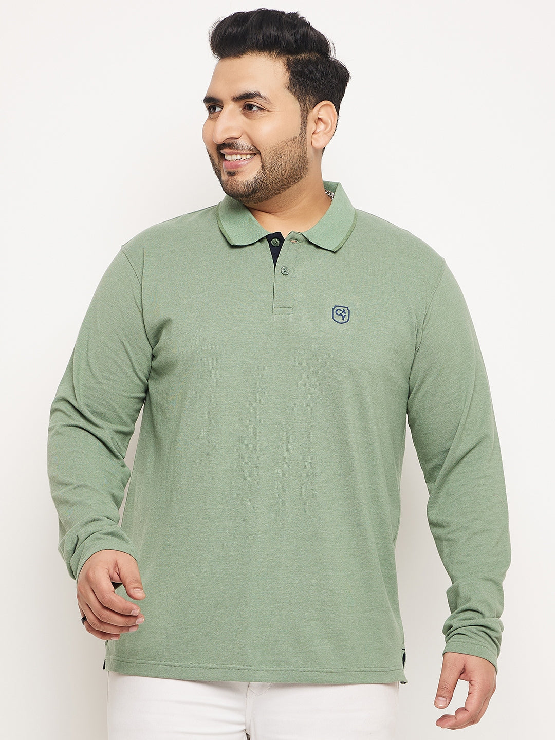 Green Solid Plus Size T-Shirt