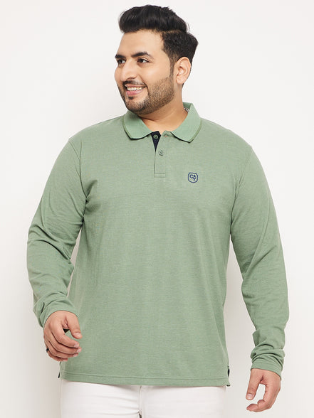 Green Solid Plus Size T-Shirt