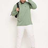 Green Solid Plus Size T-Shirt