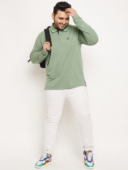 Green Solid Plus Size T-Shirt