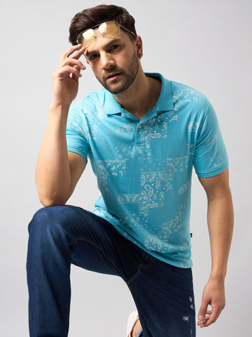 Blue Printed T-Shirt