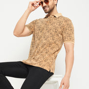 Camel Polo Neck T-Shirt
