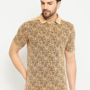 Camel Polo Neck T-Shirt