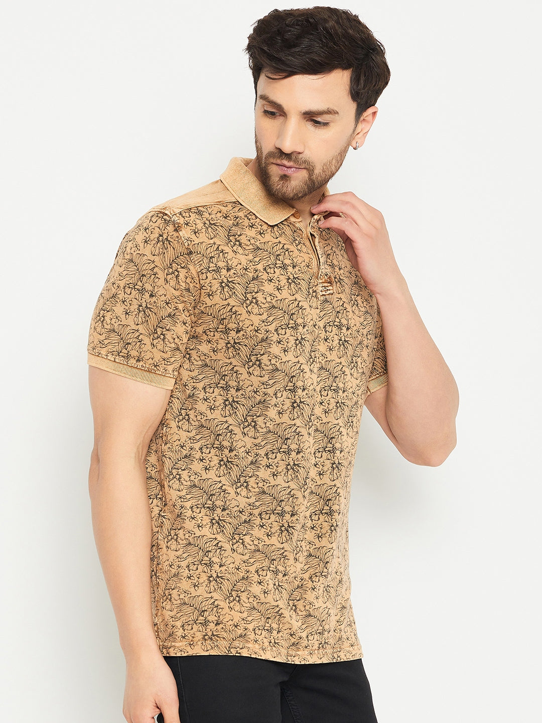 Camel Polo Neck T-Shirt