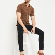 Brown Polo Neck T-Shirt