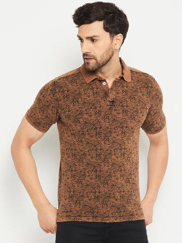 Brown Polo Neck T-Shirt