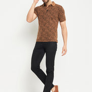 Brown Polo Neck T-Shirt