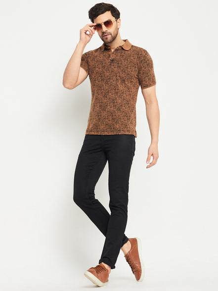 Brown Polo Neck T-Shirt