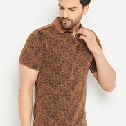 Brown Polo Neck T-Shirt
