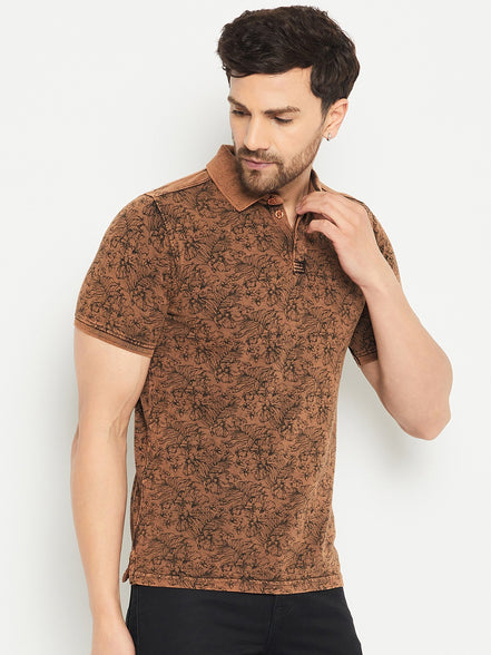 Brown Polo Neck T-Shirt