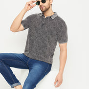 Grey Polo Neck T-Shirt