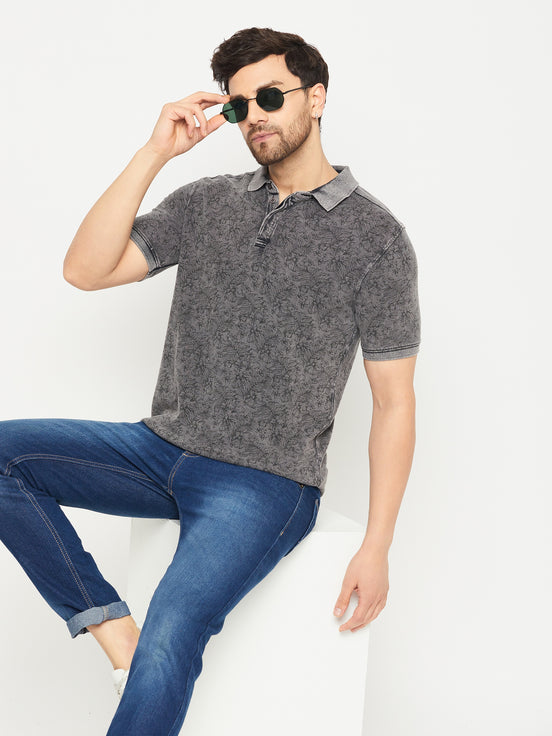 Grey Polo Neck T-Shirt