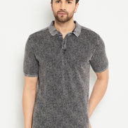 Grey Polo Neck T-Shirt