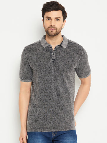 Grey Polo Neck T-Shirt