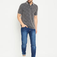 Grey Polo Neck T-Shirt