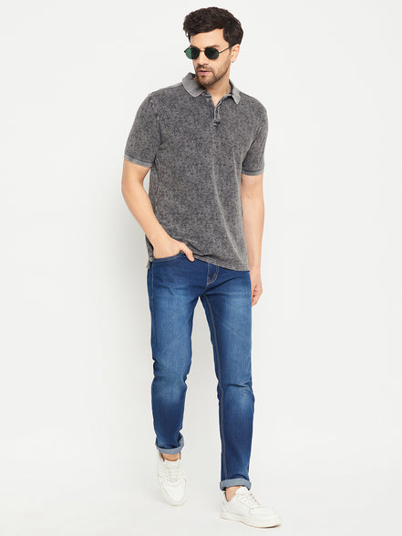 Grey Polo Neck T-Shirt