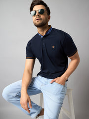 Navy Blue Solid T-Shirt